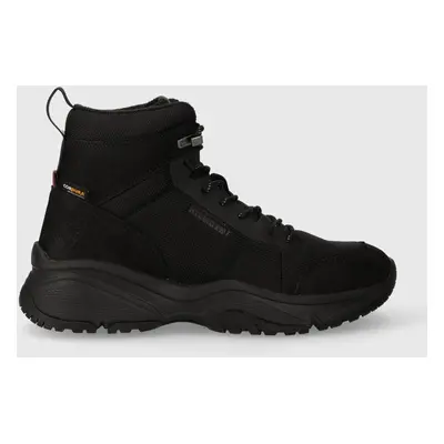 Sneakers boty Tommy Hilfiger OUTDOOR SNK BOOT LTH CORDURA černá barva, FM0FM04838