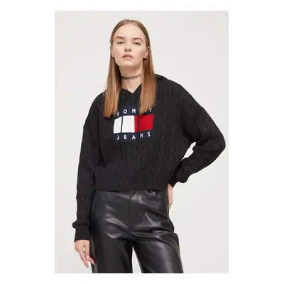 Svetr Tommy Jeans dámský, černá barva, DW0DW16528