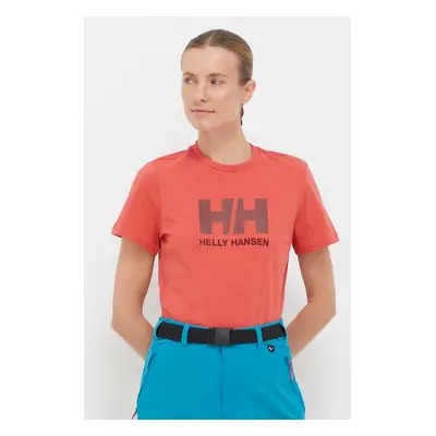 Bavlněné tričko Helly Hansen bílá barva, 34112-001