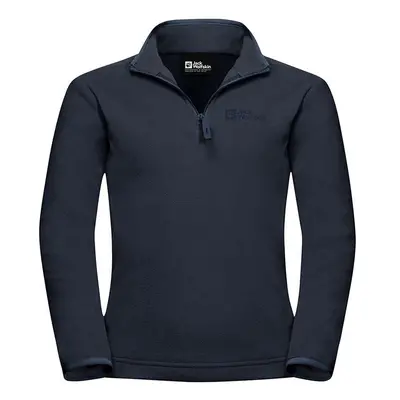 Dětská mikina Jack Wolfskin TAUNUS HALFZIP tmavomodrá barva, hladká