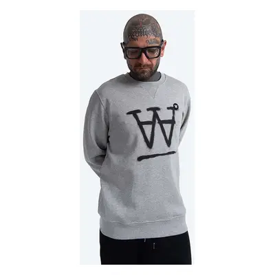 Bavlněná mikina Wood Wood Tye Sweatshirt 10135606-2424 GREY MELANGE pánská, šedá barva, s aplika