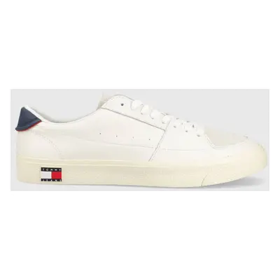 Kožené sneakers boty Tommy Jeans TOMMY JEANS VULCANIZED ESS bílá barva, EM0EM01106