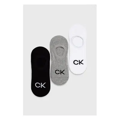 Ponožky Calvin Klein (3-pack) pánské, šedá barva, 701218723