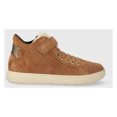 Dětské semišové sneakers boty Geox J36HYC 022BH J THELEVEN WPF hnědá barva