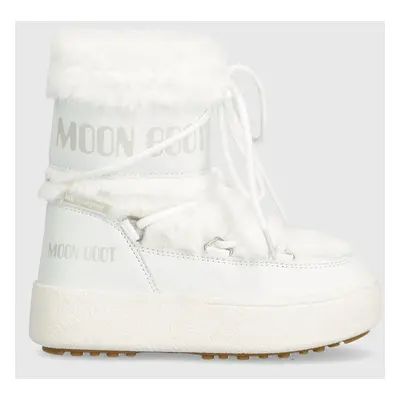 Dětské sněhule Moon Boot 34300900 MB JTRACK FAUX FUR WP bílá barva