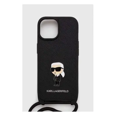 Obal na telefon Karl Lagerfeld iPhone 15 6.1 černá barva