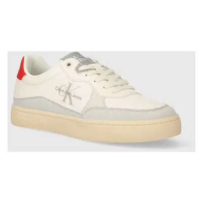 Sneakers boty Calvin Klein Jeans CLASSIC CUPSOLE LOW LTH ML FAD béžová barva, YM0YM00885