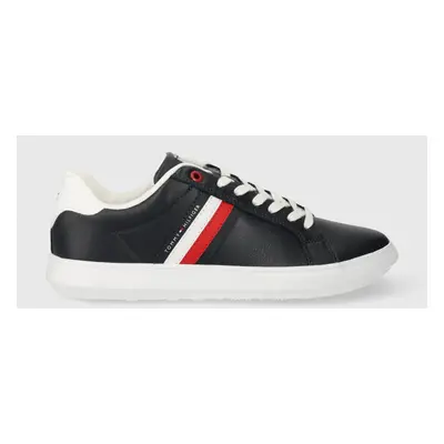 Kožené sneakers boty Tommy Hilfiger ESSENTIAL LEATHER CUPSOLE tmavomodrá barva, FM0FM04921