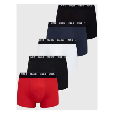 Boxerky HUGO 5-pack pánské, černá barva, 50479944