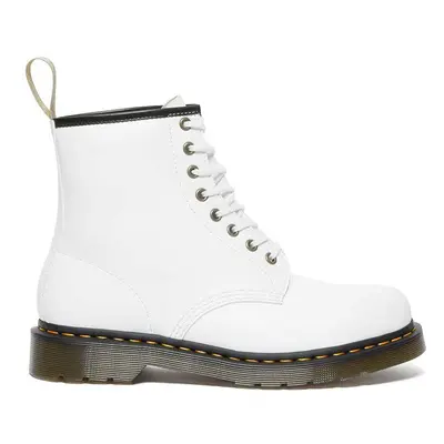 Nízké kozačky Dr. Martens 1460 Vegan dámské, bílá barva, na plochém podpatku, DM27213113