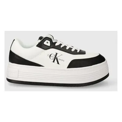 Sneakers boty Calvin Klein Jeans BOLD FLATF LOW LACE MIX ML FAD černá barva, YW0YW01316