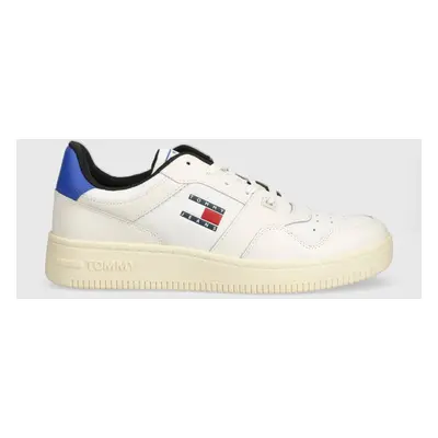 Kožené sneakers boty Tommy Jeans TJM BASKET COLOR bílá barva, EM0EM01255