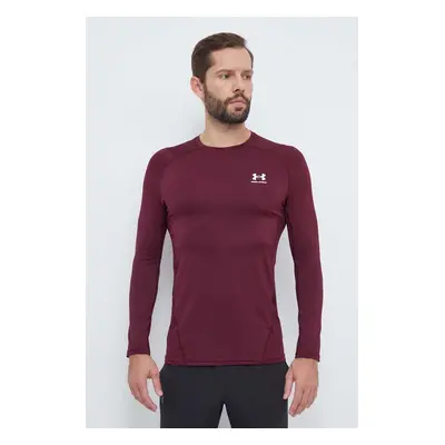 Tréninkové tričko s dlouhým rukávem Under Armour vínová barva, 1361506