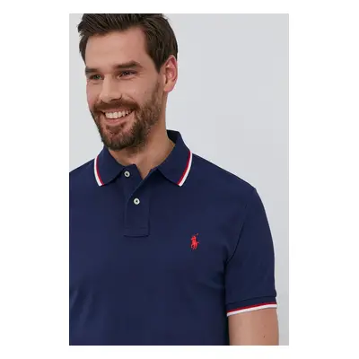 Polo tričko Ralph Lauren pánské, tmavomodrá barva, hladké, 710842621003