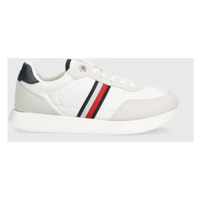 Sneakers boty Tommy Hilfiger ESSENTIAL RUNNER GLOBAL STRIPES bílá barva, FW0FW07831