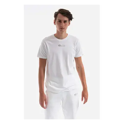 Bavlněné tričko Alpha Industries bílá barva, s potiskem, 118529.626-white