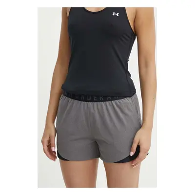 Tréninkové šortky Under Armour Play Up 3.0 šedá barva, s potiskem, medium waist, 1344552