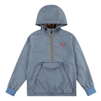 Dětská bavlněná mikina Levi's LVB CHAMBRAY ANORAK s kapucí, hladká