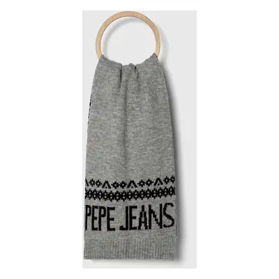 Šála Pepe Jeans šedá barva