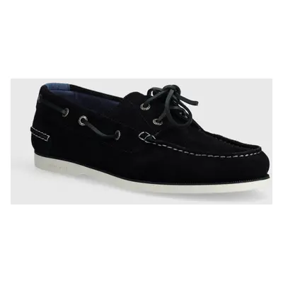 Semišové mokasíny Tommy Hilfiger TH BOAT SHOE CORE SUEDE pánské, tmavomodrá barva, FM0FM04505