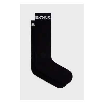 Ponožky BOSS 2-pack pánské, černá barva, 50469747