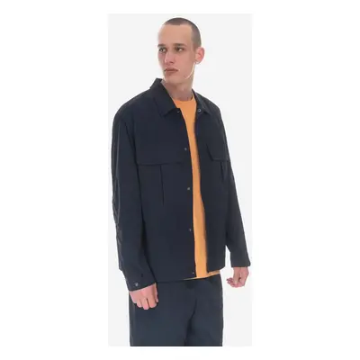 Bunda Wood Wood Lennon Nylon Overshirt 12315301-5066 NAVY pánská, tmavomodrá barva, přechodná