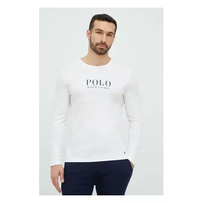 Bavlněná košile s dlouhým rukávem Polo Ralph Lauren bílá barva, s potiskem