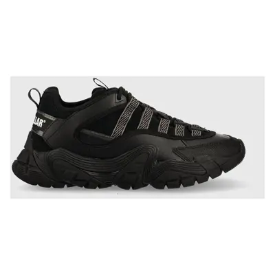 Kožené sneakers boty Caterpillar Vapor Web černá barva