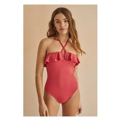 Jednodílné plavky women'secret PERFECT FIT 1 růžová barva, měkký košík, 5525795