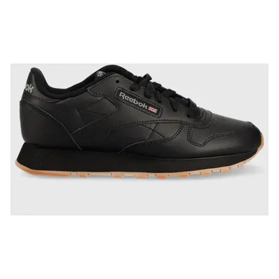 Dětské kožené sneakers boty Reebok Classic Cl Lthr černá barva