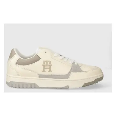 Sneakers boty Tommy Hilfiger TH BASKET STREET POP béžová barva, FM0FM04968