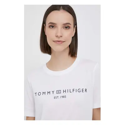 Bavlněné tričko Tommy Hilfiger bílá barva, WW0WW40276