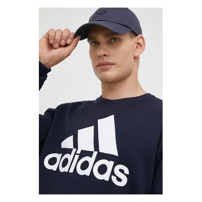 Mikina adidas Performance pánská, tmavomodrá barva, s potiskem