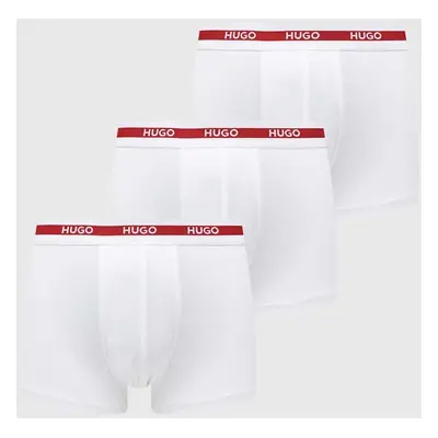 Boxerky HUGO 3-pack pánské, bílá barva, 50492375