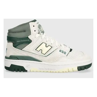 Semišové sneakers boty New Balance BB650RVG bílá barva