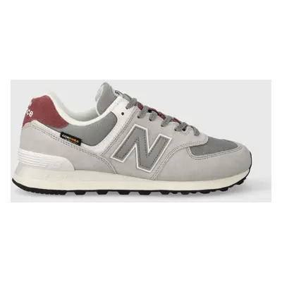 Semišové sneakers boty New Balance U574KBR šedá barva