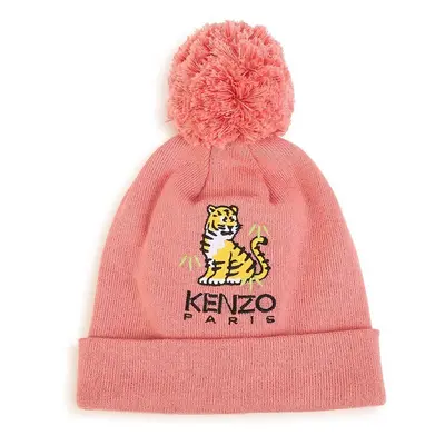 Čepice s příměsí kašmíru pro děti Kenzo Kids růžová barva