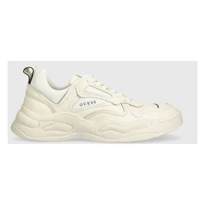 Sneakers boty Guess BASSANO béžová barva, FM5BSN LEA12