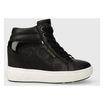 Sneakers boty Guess ROXANA černá barva, FL8ROX LEA12