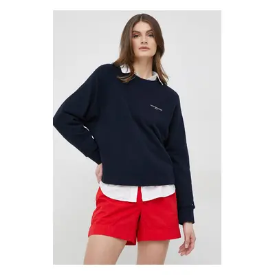 Bavlněné šortky Tommy Hilfiger červená barva, hladké, high waist