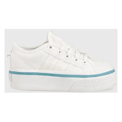 Dětské tenisky adidas Originals NIZZA PLATFORM C bílá barva