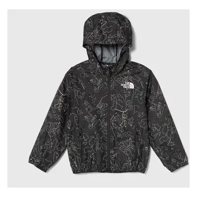 Dětská bunda The North Face NEVER STOP HOODED WINDWALL JACKET šedá barva