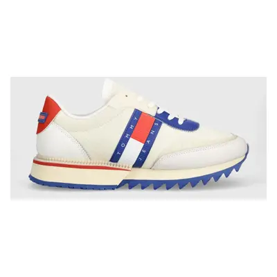 Sneakers boty Tommy Jeans TJM RUNNER TRANSLUCENT béžová barva, EM0EM01219