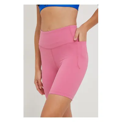 Kraťasy Under Armour dámské, fialová barva, hladké, high waist