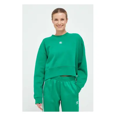 Mikina adidas Originals dámská, zelená barva, s aplikací