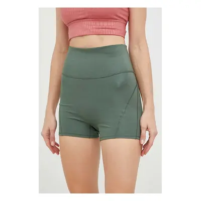 Šortky na jógu adidas Performance Studio Lux Fire zelená barva, high waist