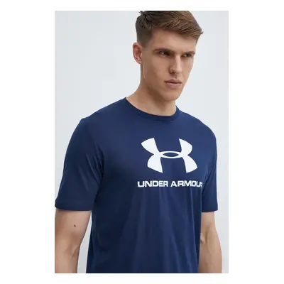 Tričko Under Armour 1329590 tmavomodrá barva, s potiskem, 1329590-100