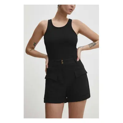 Kraťasy Answear Lab dámské, černá barva, hladké, high waist