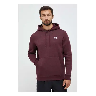 Mikina Under Armour pánská, vínová barva, s kapucí, s potiskem, 1373880