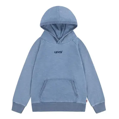 Dětská mikina Levi's LVB HEADLINE INDIGO HOODIE s kapucí, hladká